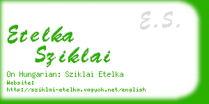 etelka sziklai business card